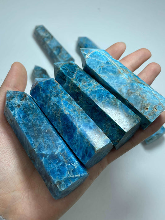 Blue apatite tower wholesale UV crystal